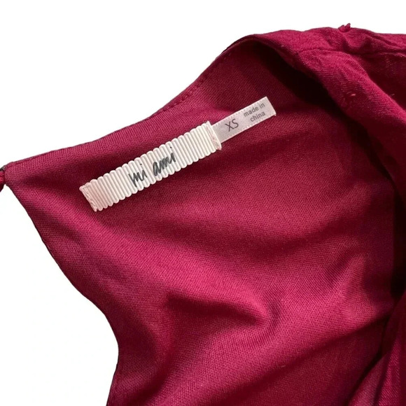 Mi Ami Red Tiered Mini Boho Swiss Dot Swing Dress XS - Picture 3 of 3